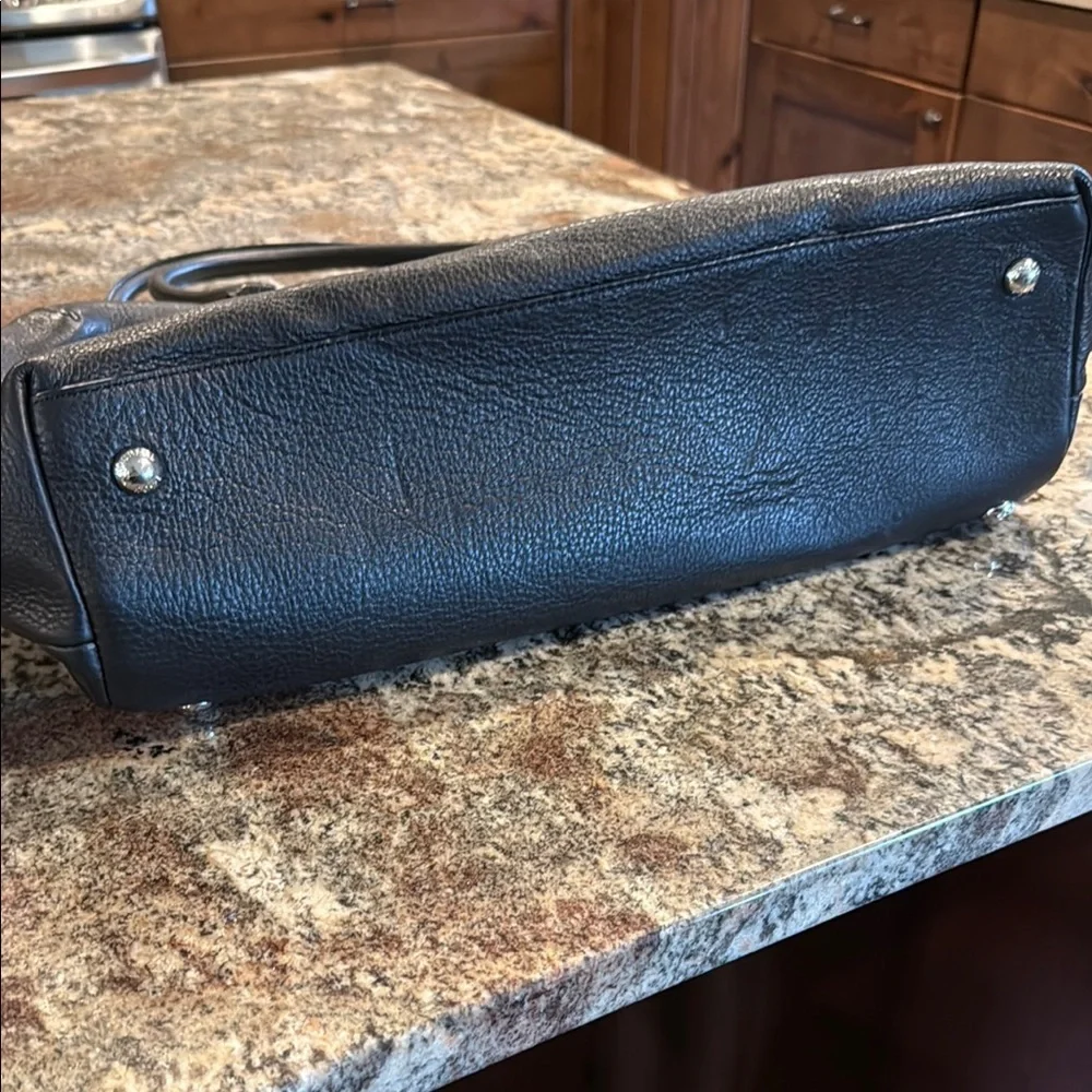 Michael Kors Black Shoulder Bag with Chrome Accents